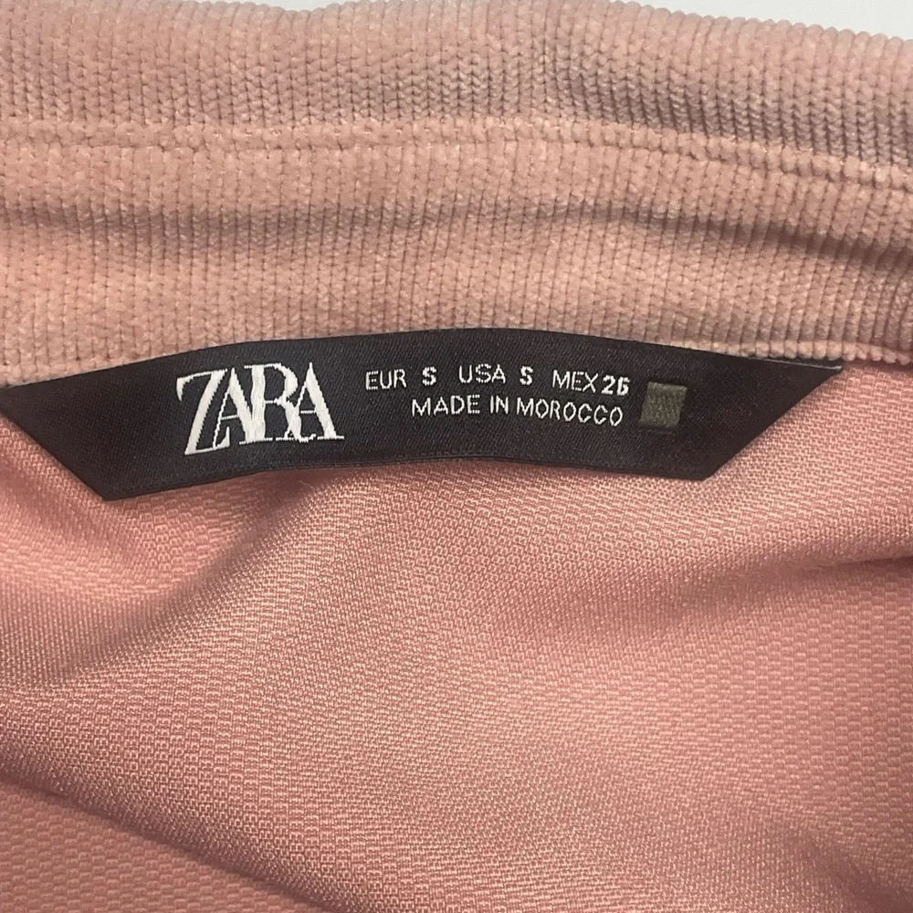 ZARA Pink Corduroy Babydoll Dress Size Small Tiered Casual Summer Spring Boho - Picture 8 of 11